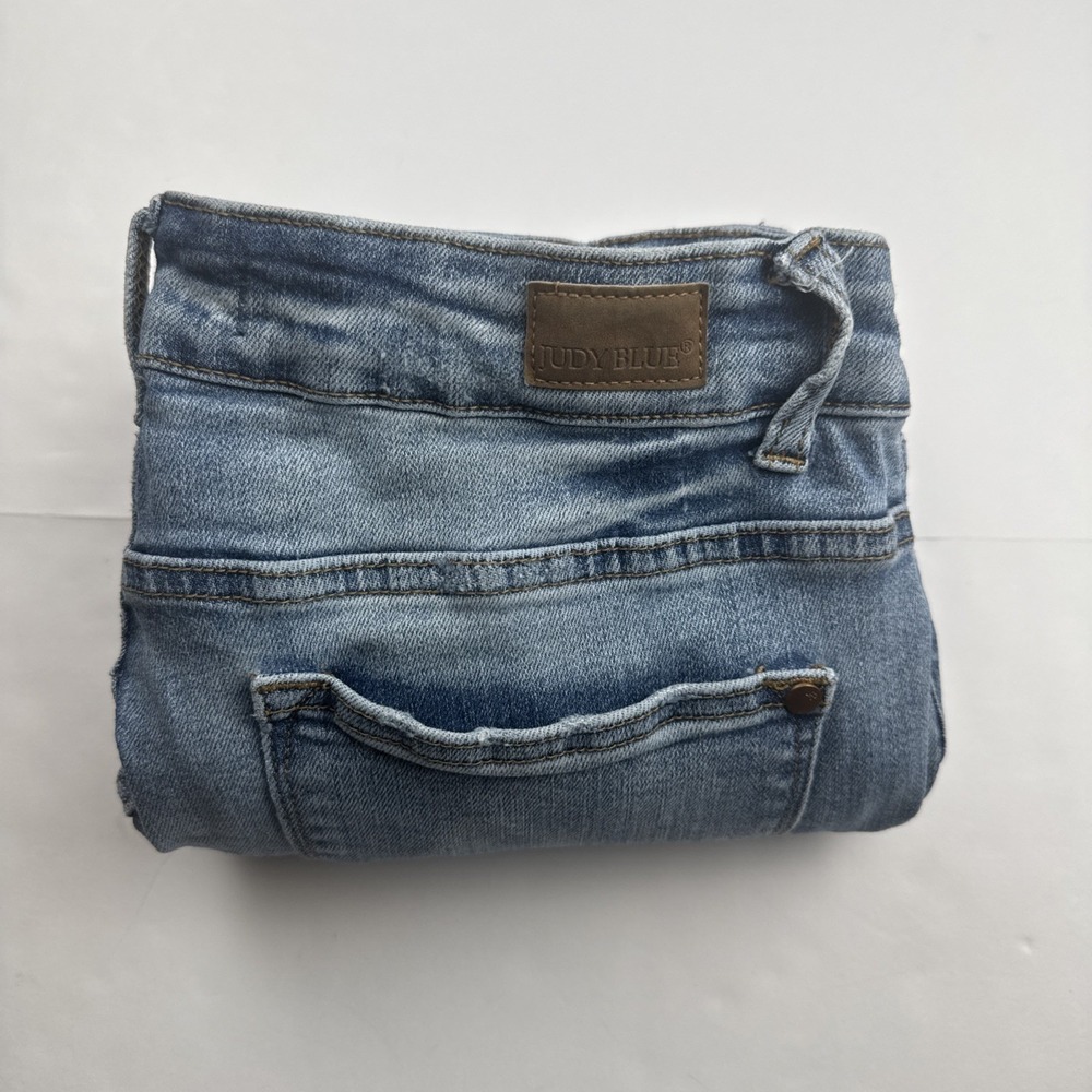 Judy Blue Women Flare Jeans 15/32 Cotton Blend Boho Raw Hem High Rise Denim - Picture 13 of 13